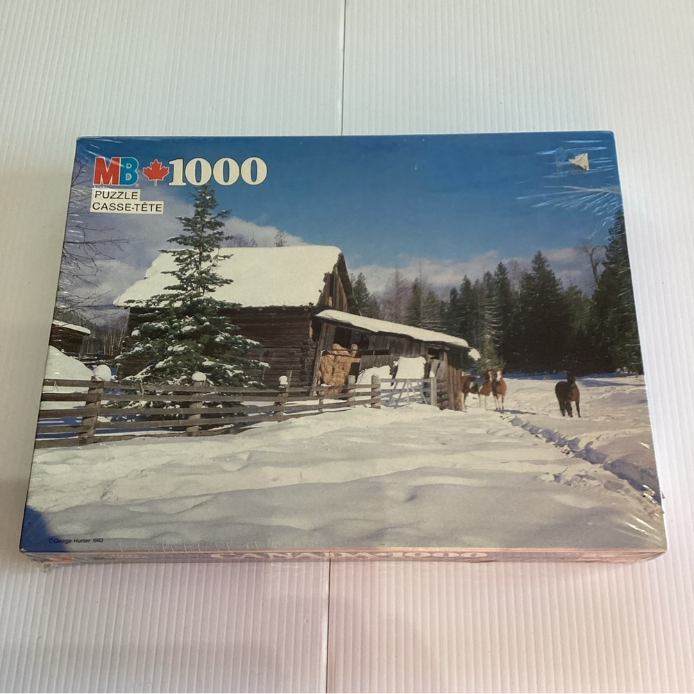 MB 1000 Piece Puzzle C4397-7 Revelstoke Farm BC 1983 New Sealed 20” X 26”